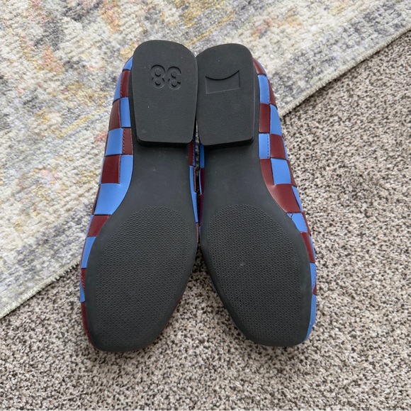 Camper Twins Blue & Brown Check Ballet Flats - Picture 8 of 8